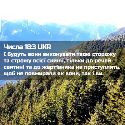 Picture 02 - Числа 18:3 UKR - І будуть вони виконувати - Bible Verse Picture