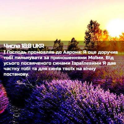 Picture 02 - Числа 18:8 UKR - І Господь промовляв до - Bible Verse Picture