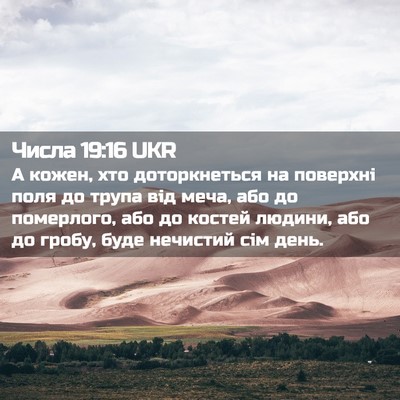 Picture 02 - Числа 19:16 UKR - А кожен, хто доторкнеться - Bible Verse Picture