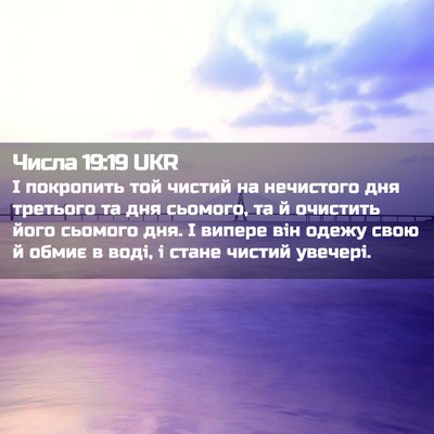 Picture 02 - Числа 19:19 UKR - І покропить той чистий на - Bible Verse Picture