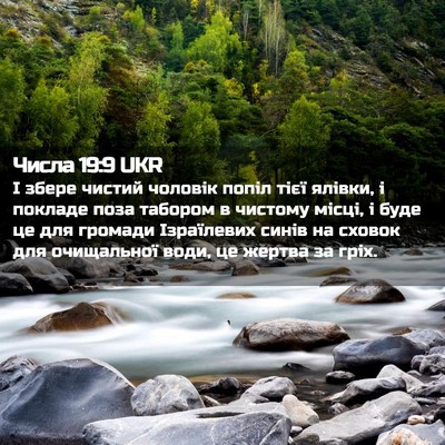 Picture 02 - Числа 19:9 UKR - І збере чистий чоловік - Bible Verse Picture
