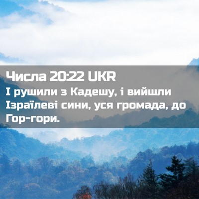 Picture 02 - Числа 20:22 UKR - І рушили з Кадешу, і вийшли - Bible Verse Picture