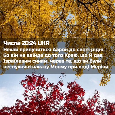 Picture 02 - Числа 20:24 UKR - Нехай прилучиться Аарон до - Bible Verse Picture