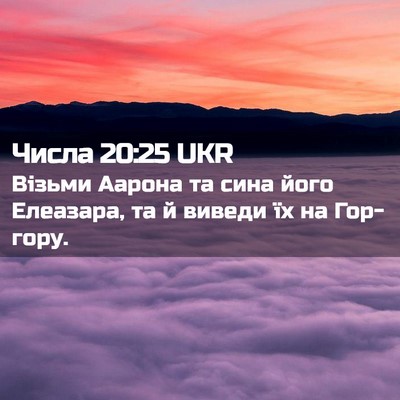 Picture 02 - Числа 20:25 UKR - Візьми Аарона та сина його - Bible Verse Picture