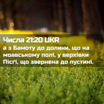 Picture 02 - Числа 21:20 UKR - а з Бамоту до долини, що на - Bible Verse Picture