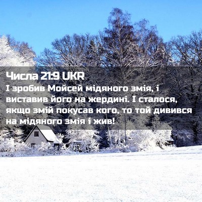 Picture 02 - Числа 21:9 UKR - І зробив Мойсей мідяного - Bible Verse Picture