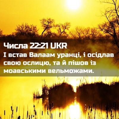 Picture 02 - Числа 22:21 UKR - І встав Валаам уранці, і - Bible Verse Picture