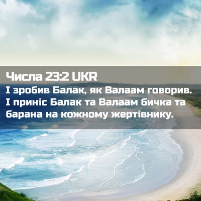 Picture 02 - Числа 23:2 UKR - І зробив Балак, як Валаам - Bible Verse Picture