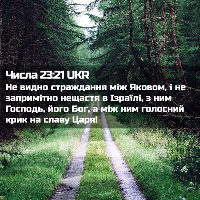 Picture 02 - Числа 23:21 UKR - Не видно страждання між - Bible Verse Picture