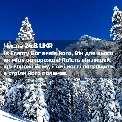 Picture 02 - Числа 24:8 UKR - Із Єгипту Бог вивів його, - Bible Verse Picture