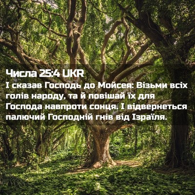 Picture 02 - Числа 25:4 UKR - І сказав Господь до Мойсея: - Bible Verse Picture