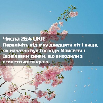 Picture 02 - Числа 26:4 UKR - Перелічіть від віку - Bible Verse Picture