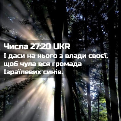 Picture 02 - Числа 27:20 UKR - І даси на нього з влади - Bible Verse Picture