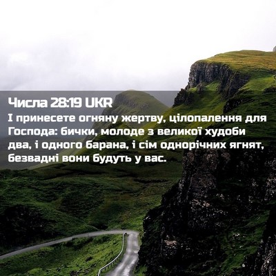 Picture 02 - Числа 28:19 UKR - І принесете огняну жертву, - Bible Verse Picture