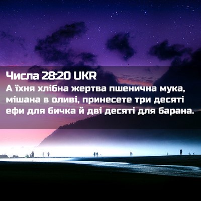 Picture 02 - Числа 28:20 UKR - А їхня хлібна жертва - Bible Verse Picture