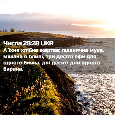 Picture 02 - Числа 28:28 UKR - А їхня хлібна жертва: - Bible Verse Picture