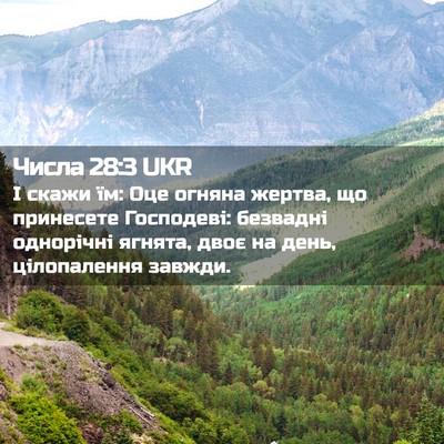 Picture 02 - Числа 28:3 UKR - І скажи їм: Оце огняна - Bible Verse Picture