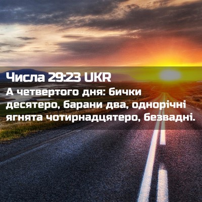 Picture 02 - Числа 29:23 UKR - А четвертого дня: бички - Bible Verse Picture