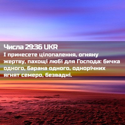 Picture 02 - Числа 29:36 UKR - І принесете цілопалення, - Bible Verse Picture