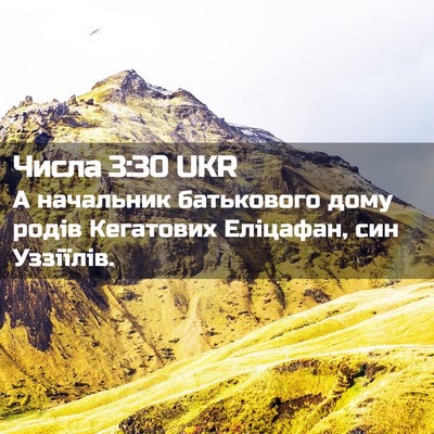 Picture 02 - Числа 3:30 UKR - А начальник батькового - Bible Verse Picture