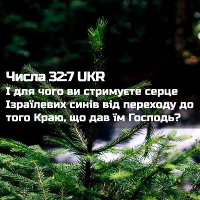 Picture 02 - Числа 32:7 UKR - І для чого ви стримуєте - Bible Verse Picture