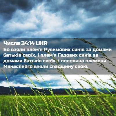 Picture 02 - Числа 34:14 UKR - Бо взяли плем'я Рувимових - Bible Verse Picture