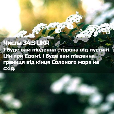 Picture 02 - Числа 34:3 UKR - І буде вам південна - Bible Verse Picture