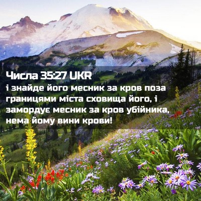 Picture 02 - Числа 35:27 UKR - і знайде його месник за - Bible Verse Picture