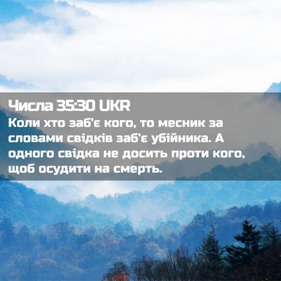 Picture 02 - Числа 35:30 UKR - Коли хто заб'є кого, то - Bible Verse Picture