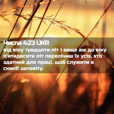 Picture 02 - Числа 4:23 UKR - від віку тридцяти літ і - Bible Verse Picture
