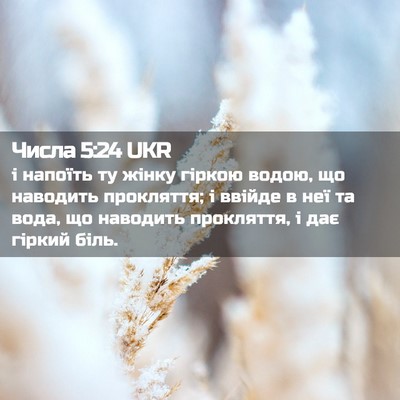 Picture 02 - Числа 5:24 UKR - і напоїть ту жінку гіркою - Bible Verse Picture