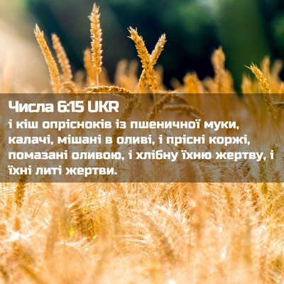 Picture 02 - Числа 6:15 UKR - і кіш опрісноків із - Bible Verse Picture