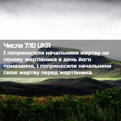 Picture 02 - Числа 7:10 UKR - І поприносили начальники - Bible Verse Picture