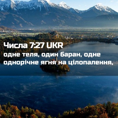 Picture 02 - Числа 7:27 UKR - одне теля, один баран, одне - Bible Verse Picture