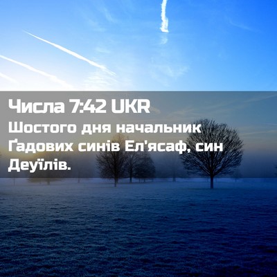 Picture 02 - Числа 7:42 UKR - Шостого дня начальник - Bible Verse Picture
