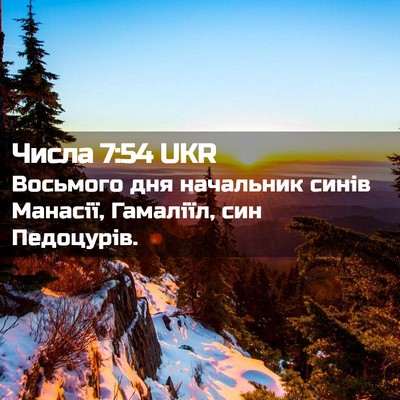 Picture 02 - Числа 7:54 UKR - Восьмого дня начальник - Bible Verse Picture