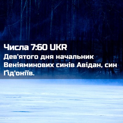 Picture 02 - Числа 7:60 UKR - Дев'ятого дня начальник - Bible Verse Picture