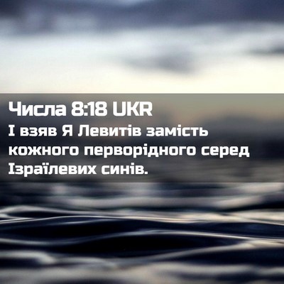 Picture 02 - Числа 8:18 UKR - І взяв Я Левитів замість - Bible Verse Picture