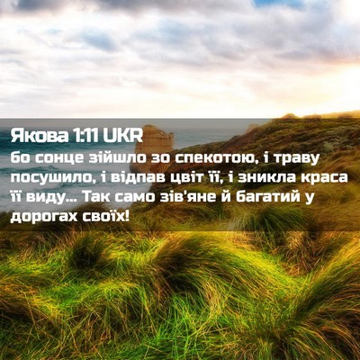 Picture 02 - Якова 1:11 UKR - бо сонце зійшло зо - Bible Verse Picture