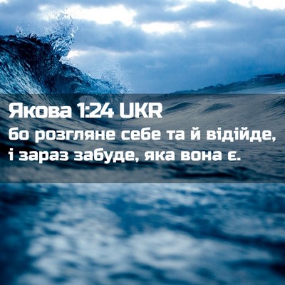 Picture 02 - Якова 1:24 UKR - бо розгляне себе та й - Bible Verse Picture