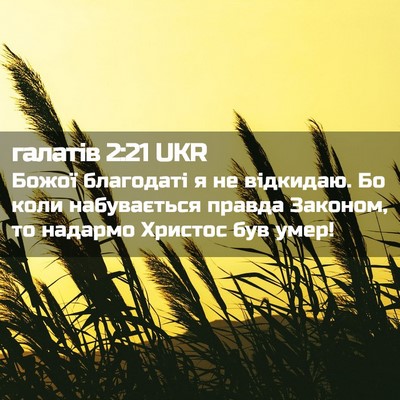 Picture 02 - галатів 2:21 UKR - Божої благодаті я не - Bible Verse Picture