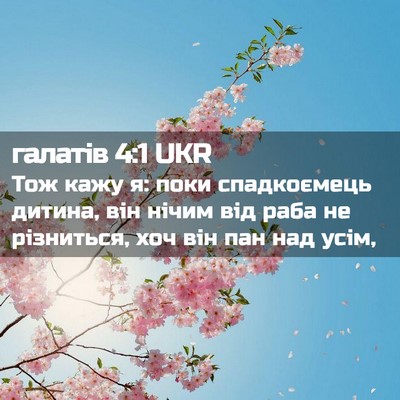 Picture 02 - галатів 4:1 UKR - Тож кажу я: поки - Bible Verse Picture