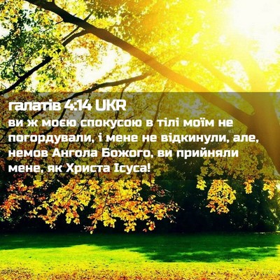 Picture 02 - галатів 4:14 UKR - ви ж моєю спокусою в тілі - Bible Verse Picture