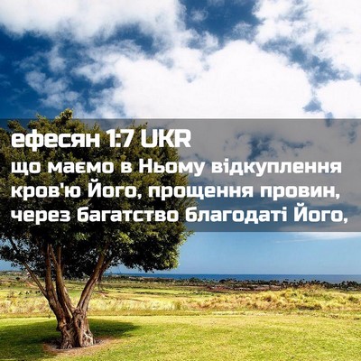 Picture 02 - ефесян 1:7 UKR - що маємо в Ньому - Bible Verse Picture