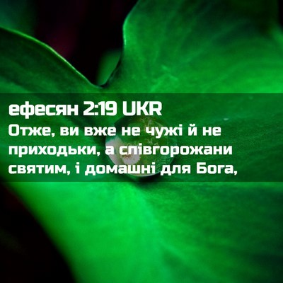 Picture 02 - ефесян 2:19 UKR - Отже, ви вже не чужі й не - Bible Verse Picture