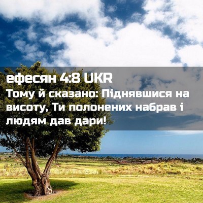 Picture 02 - ефесян 4:8 UKR - Тому й сказано: Піднявшися - Bible Verse Picture