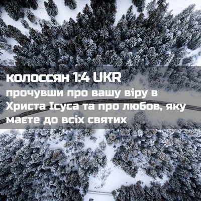 Picture 02 - колоссян 1:4 UKR - прочувши про вашу віру в - Bible Verse Picture
