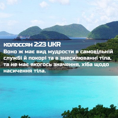 Picture 02 - колоссян 2:23 UKR - Воно ж має вид мудрости в - Bible Verse Picture
