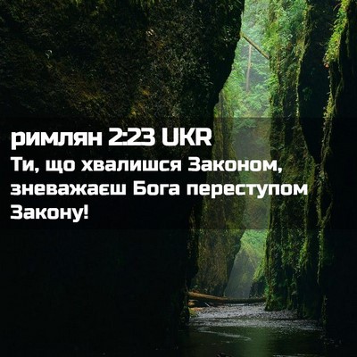 Picture 02 - римлян 2:23 UKR - Ти, що хвалишся Законом, - Bible Verse Picture