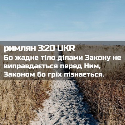 Picture 02 - римлян 3:20 UKR - Бо жадне тіло ділами - Bible Verse Picture